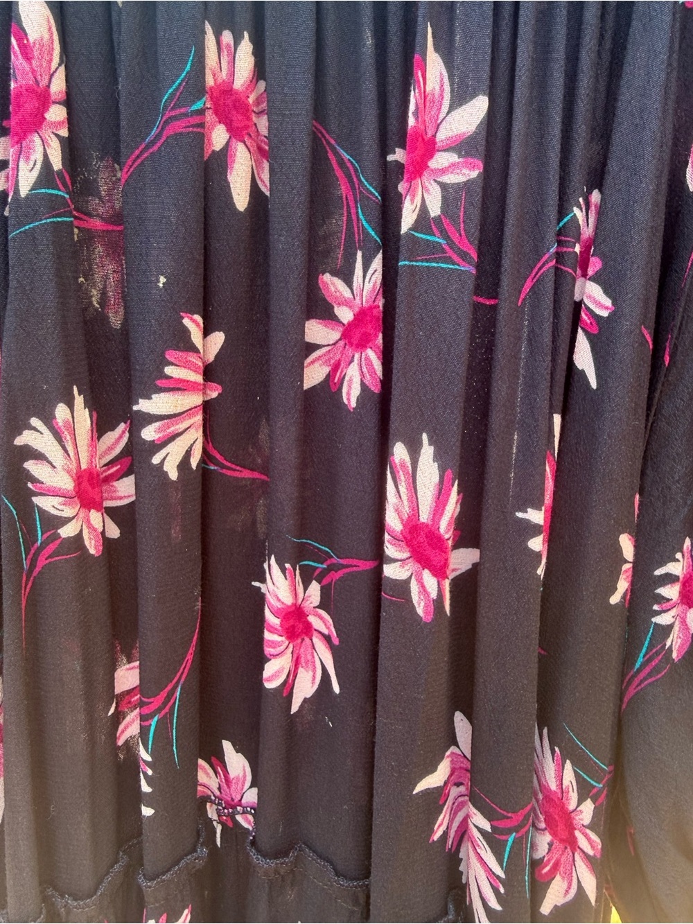 Karen Kane Navy with Pink Daisies Tiered Midi Dress - Like New- 3X - Picture 3 of 4